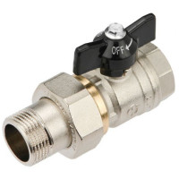 Кран шаровый GF 3/4" НВ с американкой
