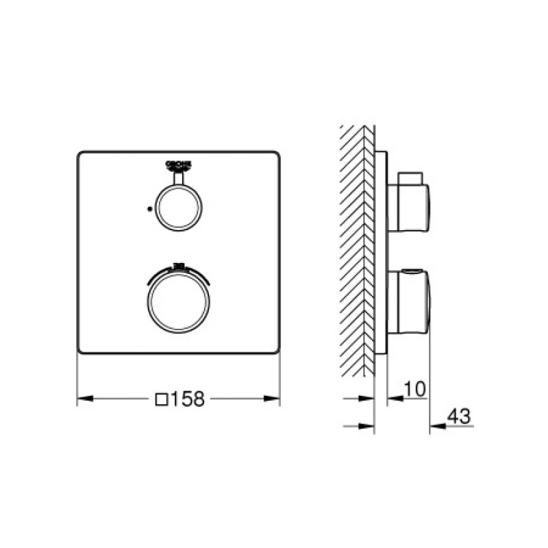 Термостатический смеситель скрытого монтажа Grohe Grohtherm 24078000