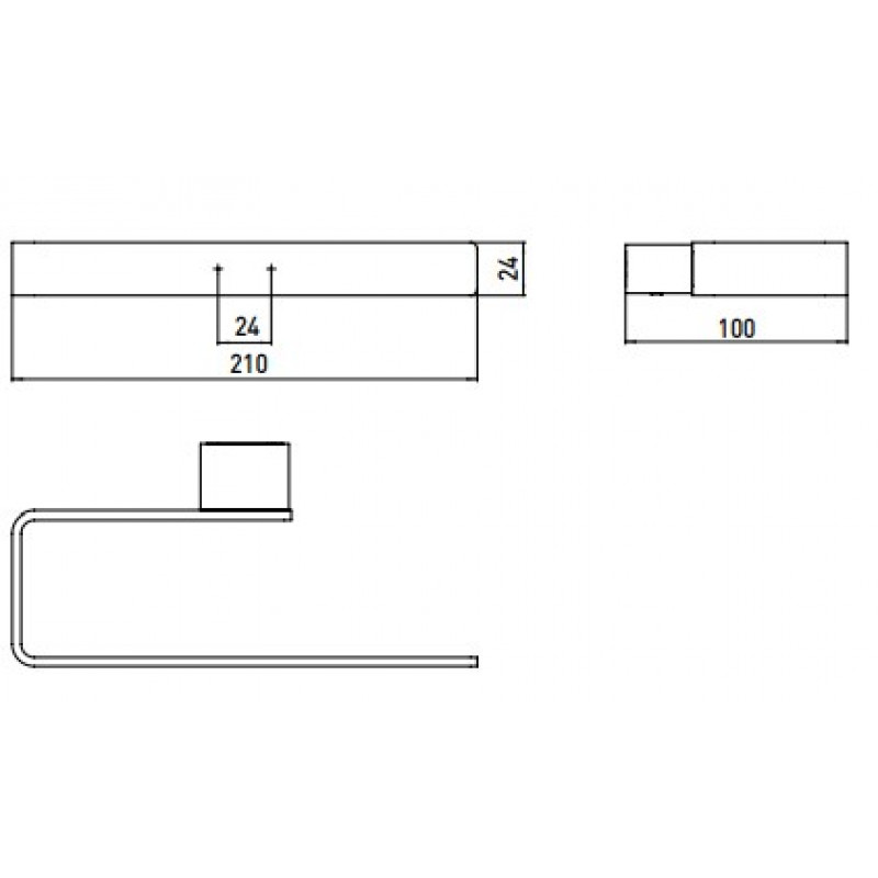 Утримувач рушника EMCO Loft Black 210 мм 055513300