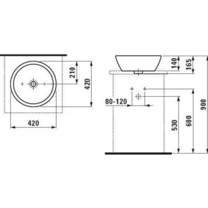 Раковина Laufen Pro B 420 мм H8129620001091