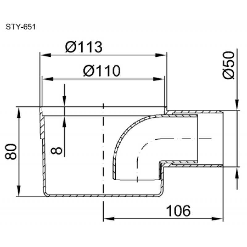 Корпус трапа Styron STY-651-3
