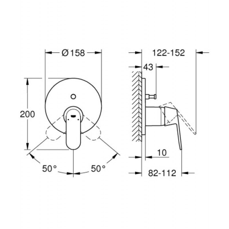 Смеситель скрытого монтажа Grohe Eurosmart Cosmopolitan 24045000
