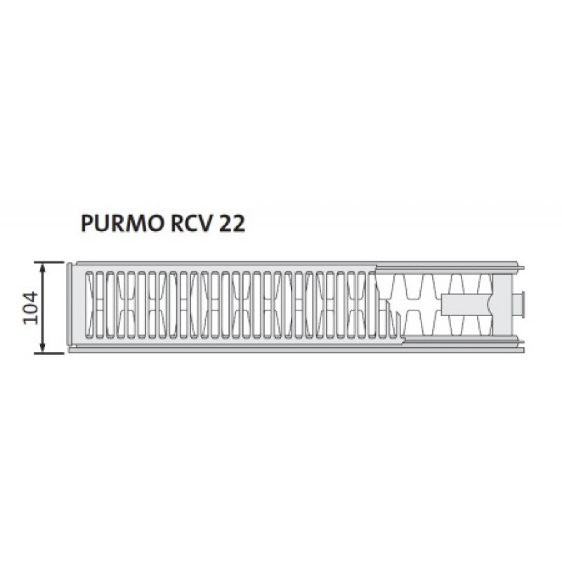 Сталевий радіатор Purmo Ramo Ventil Compact 22 тип 600х1200 мм
