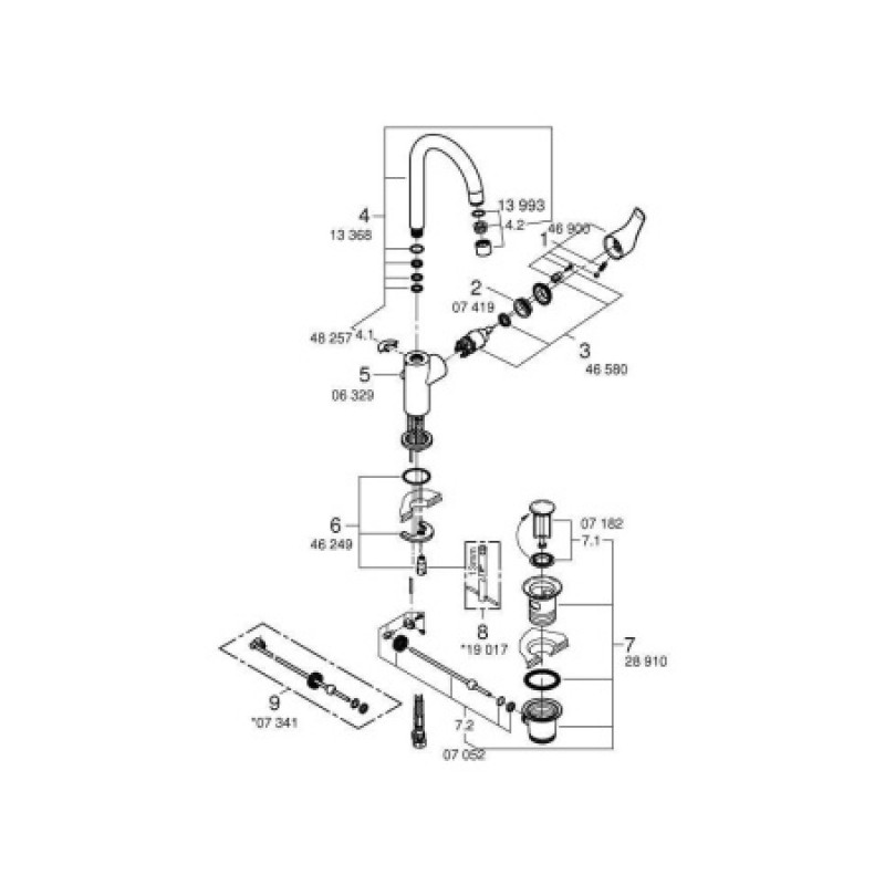 Смеситель для раковины Grohe Eurosmart 23537002