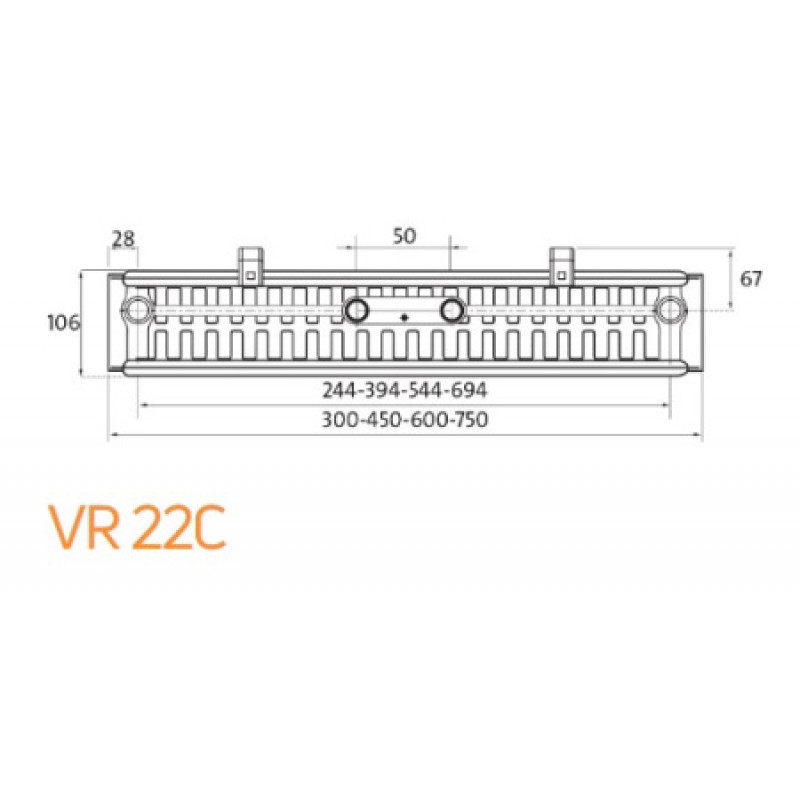 Сталевий радіатор Purmo Vertical тип 22C 2100x450 мм