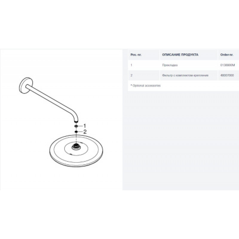 Верхний душ Grohe Rainshower 310 Mono 26557000