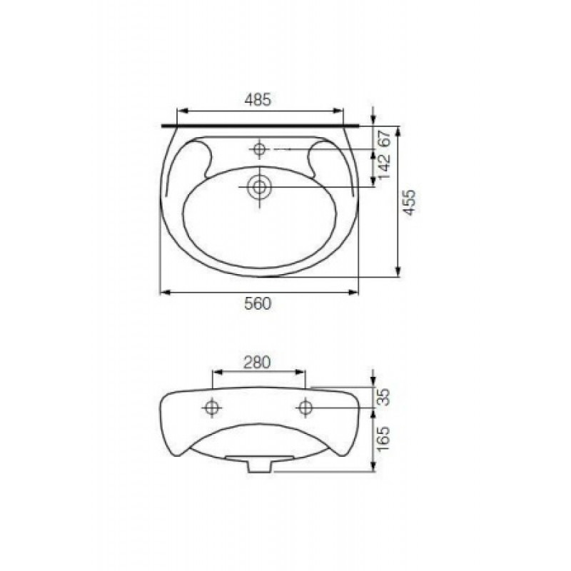 Раковина Cersanit Eko 550 мм CCWS1000148207