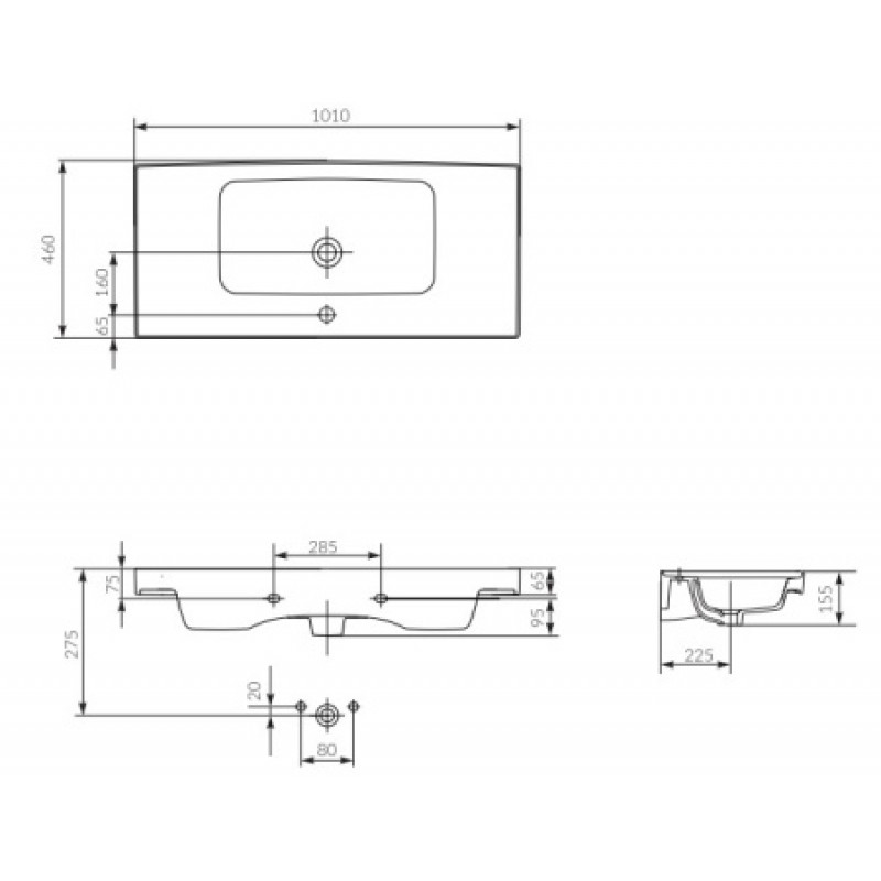 Раковина Cersanit CREA 100 см CCWF1007338215