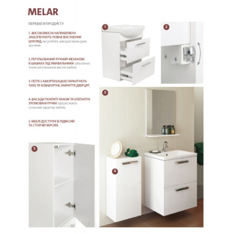 Тумба під умивальник Cersanit Melar Como/Colour 50 FZZW1006072161