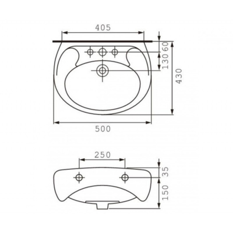 Раковина Cersanit Eko 500 мм CCWS1000131647