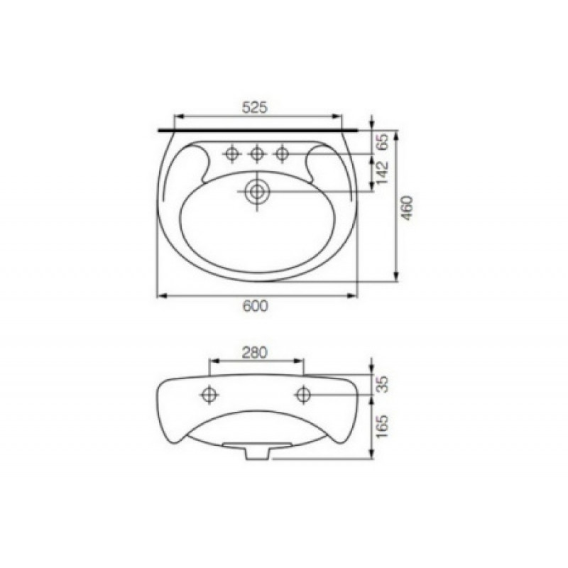 Раковина Cersanit Eko New 600 мм CCWS1000151647