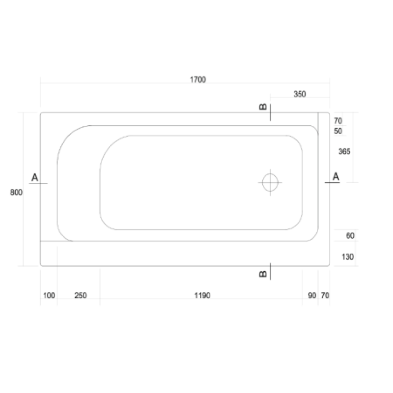 Ванна акриловая Cersanit Smart 1700x800 левая AZBR1000601509