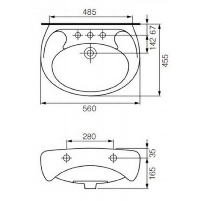 Раковина Cersanit Eko New 550 мм CCWS1000148071