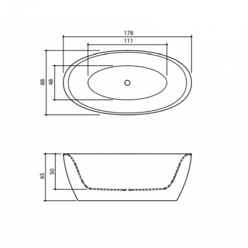 Ванна из каменной массы Balteco SENZO Xonyx™ 178х88х65 1788865SENZO