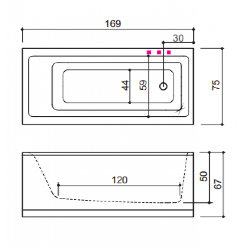 Ванна акрилова Balteco FORMA 169х75х67 1697567FORMA