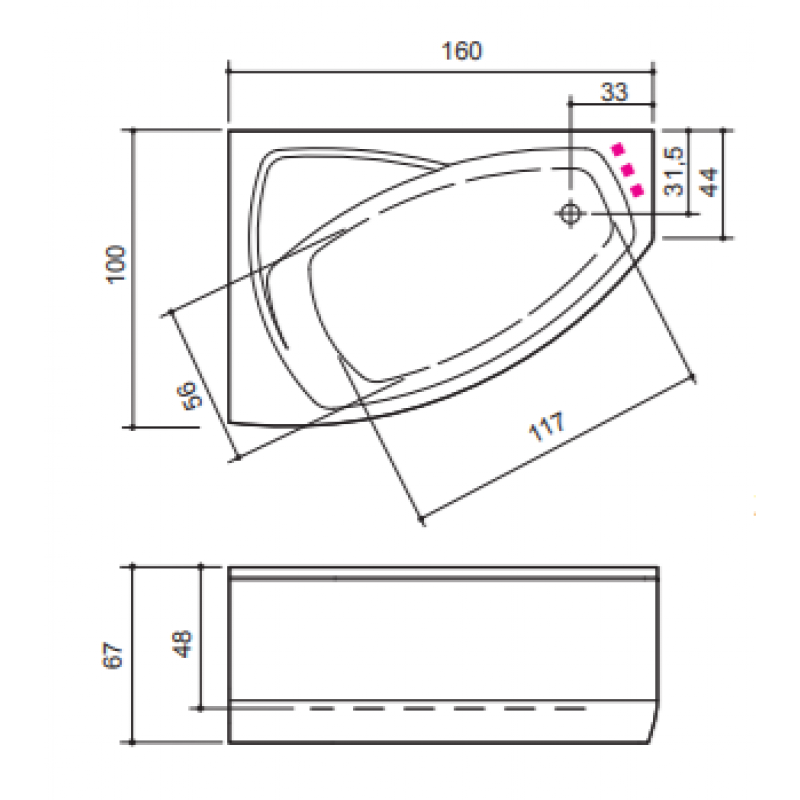 Ванна акриловая Balteco RHEA 169х118х69 16911869RHEA