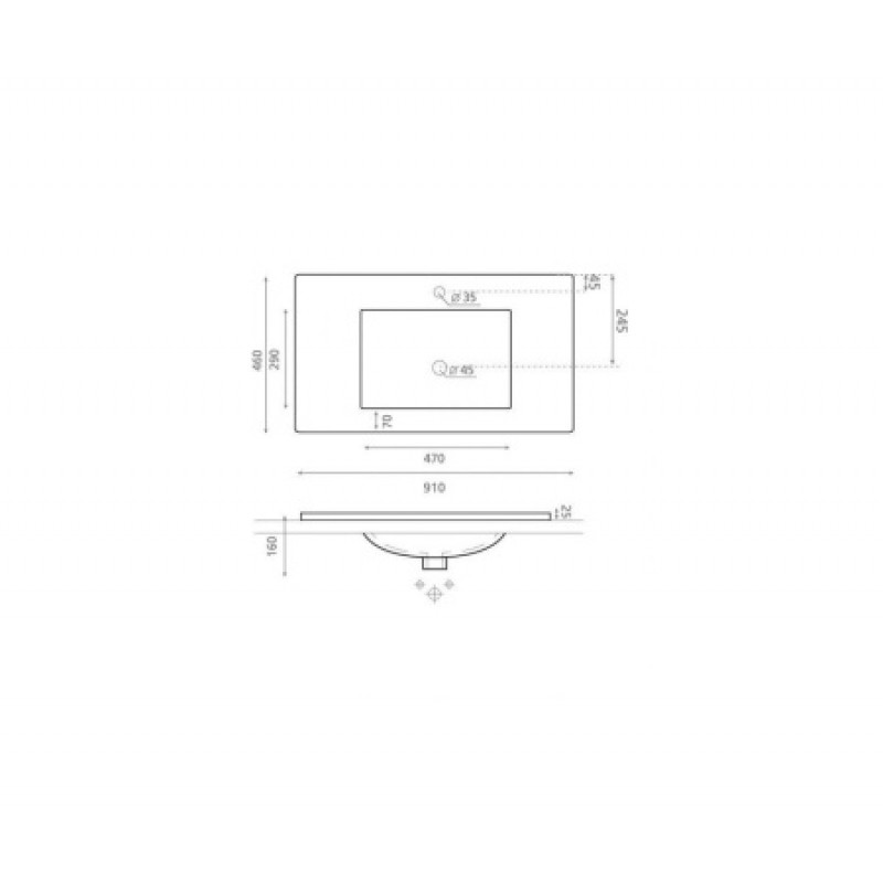 Раковина Bathco Nuevo Montevideo 1010х460х160 мм 4012/100
