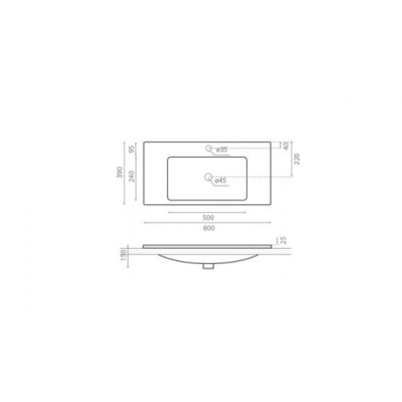Раковина Bathco California 800x390x150 мм 4030