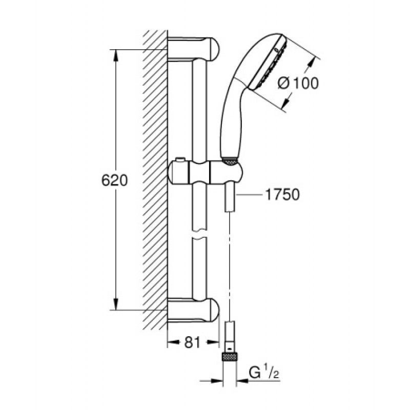 Душевой гарнитур Grohe Tempesta 100 27853001