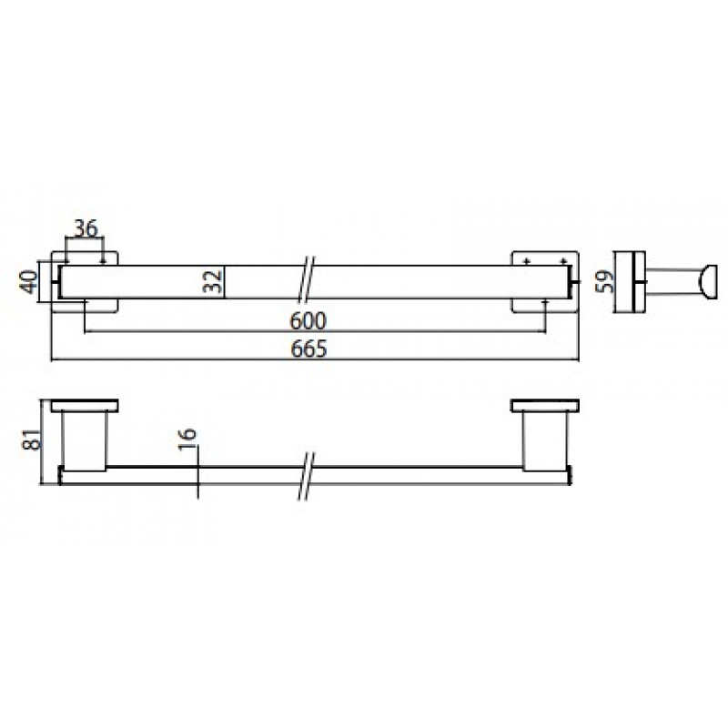 Поручень EMCO Loft 600 мм 057000102