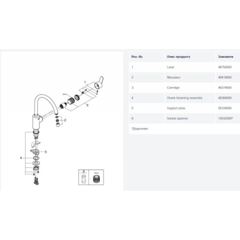 Смеситель для кухни Grohe Eurostyle Cosmopolitan 33975004