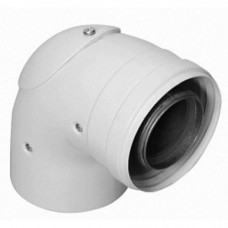 Концентрическое колено Vaillant 87° 60/100 мм с точкой отбора (турбо)