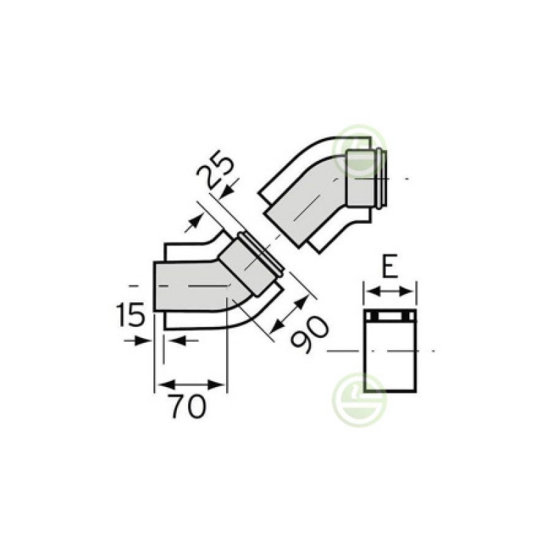 Комплект отводов концентрической трубы Vaillant 45° 60/100 РР (2шт., конденс)