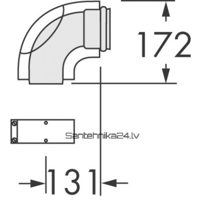 Коліно Vaillant 87 ° 60/100 з ревізією