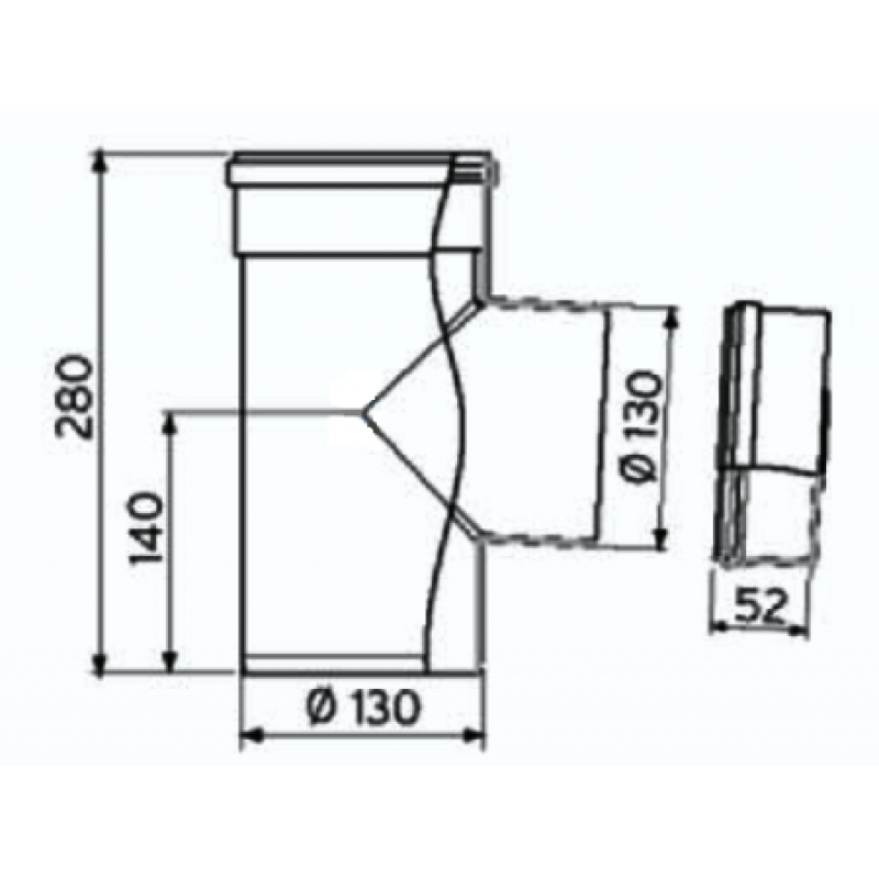 Труба з ревізійним отвором Vaillant 130 РР