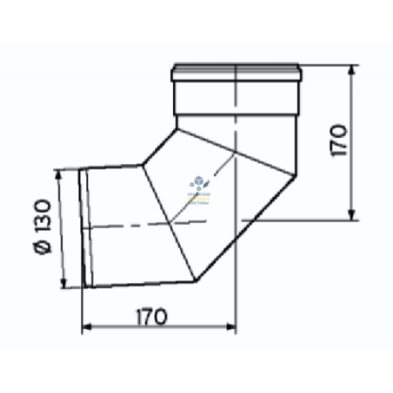 Коліно димоходу Vaillant 87° 130 мм РР