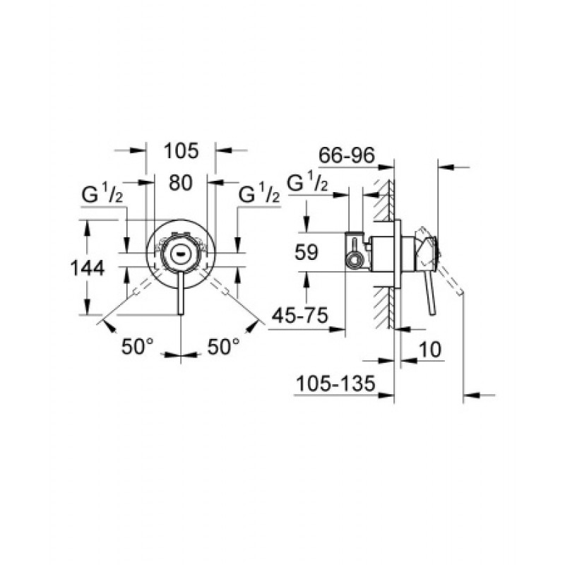 Змішувач прихованого монтажу Grohe BauClassic 29048000
