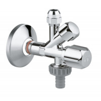 Комбинированный угловой вентиль Grohe 1/2", выход 3/8, 3/4