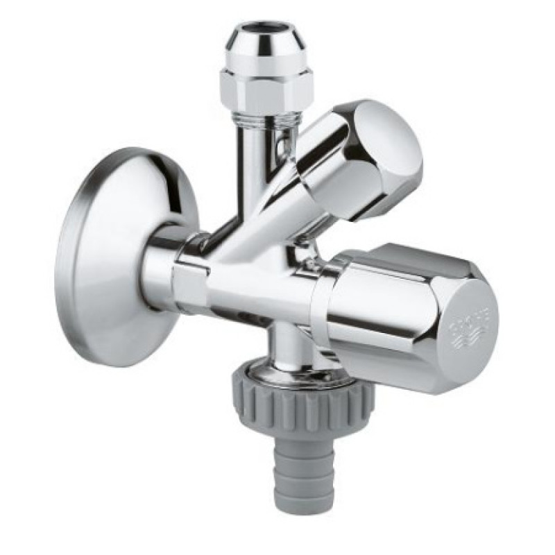 Комбінований кутовий вентиль Grohe 1/2", вихід 3/8, 3/4