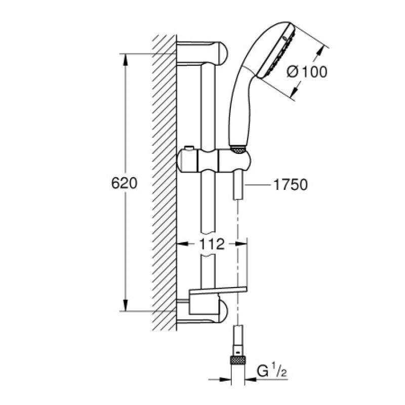 Душевой гарнитур Grohe Tempesta 100 27926001