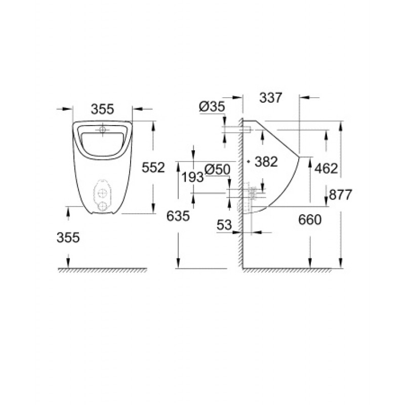 Уринал Grohe Bau Ceramic 39438000