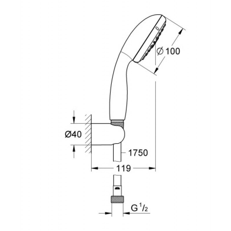 Душевой гарнитур Grohe Tempesta 100 27849001