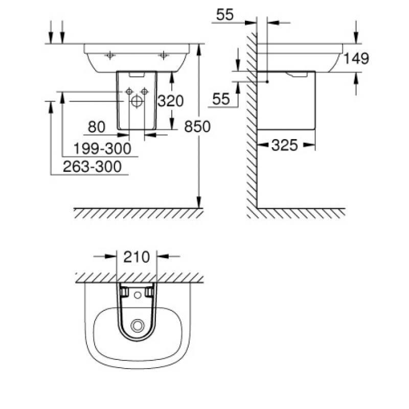 Напівп'єдестал Grohe Euro Ceramic 39325000