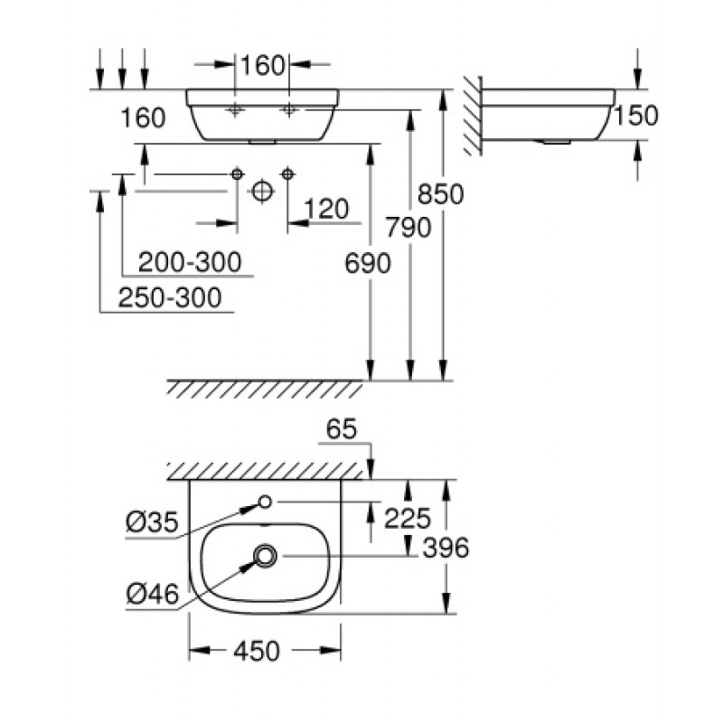 Раковина Grohe Euro Ceramic 45 см 39324000