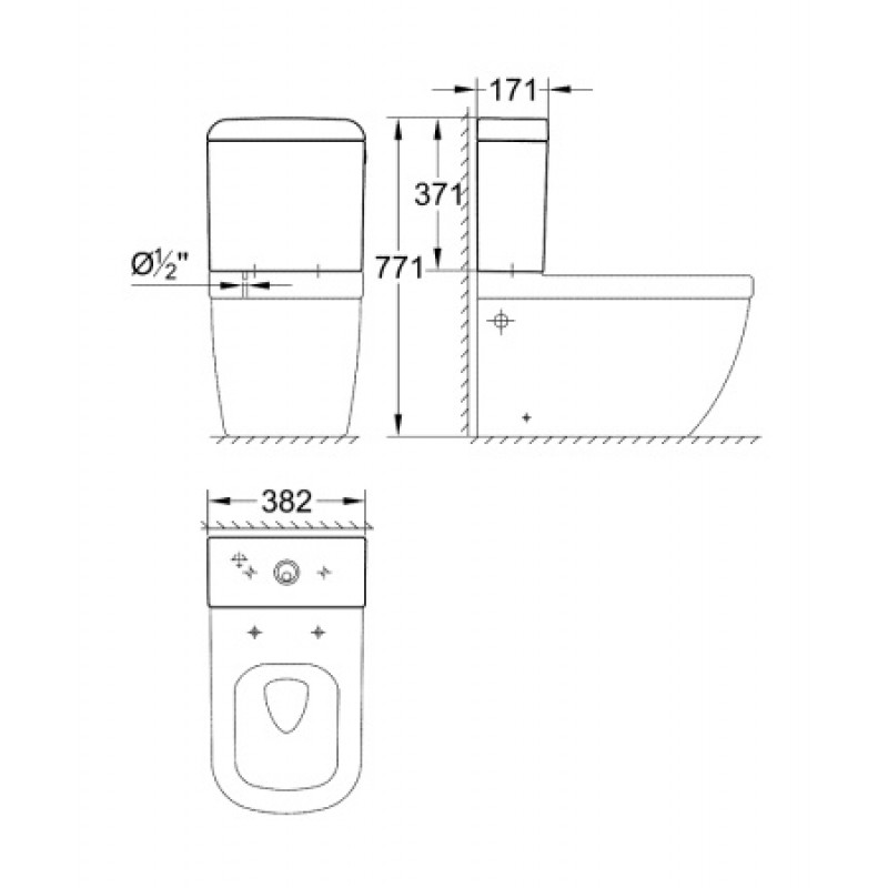 Бачок Grohe Euro Ceramic нижний подвод 39332000