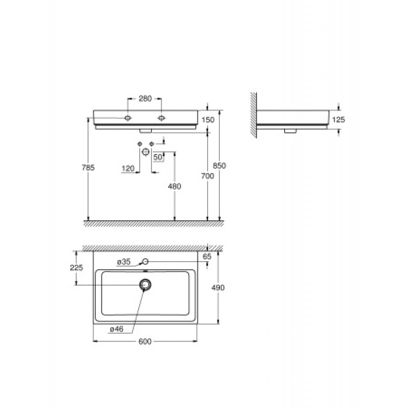 Раковина Grohe Cube Ceramic 60 см 3947300H