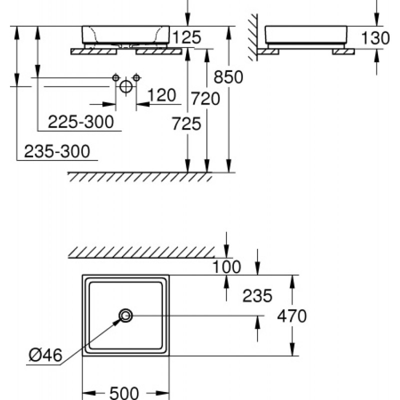 Умывальник Grohe Cube Ceramic 500 мм 3948100H