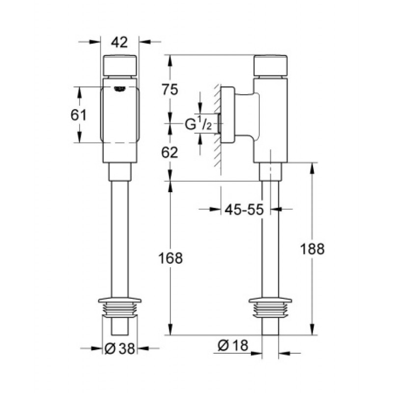 Змивний клапан для уриналу Grohe RONDO 37342000