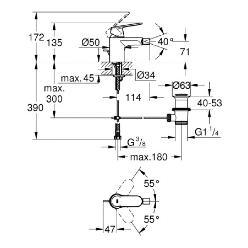 Змішувач для біде Grohe Eurosmart Cosmopolitan 32839000