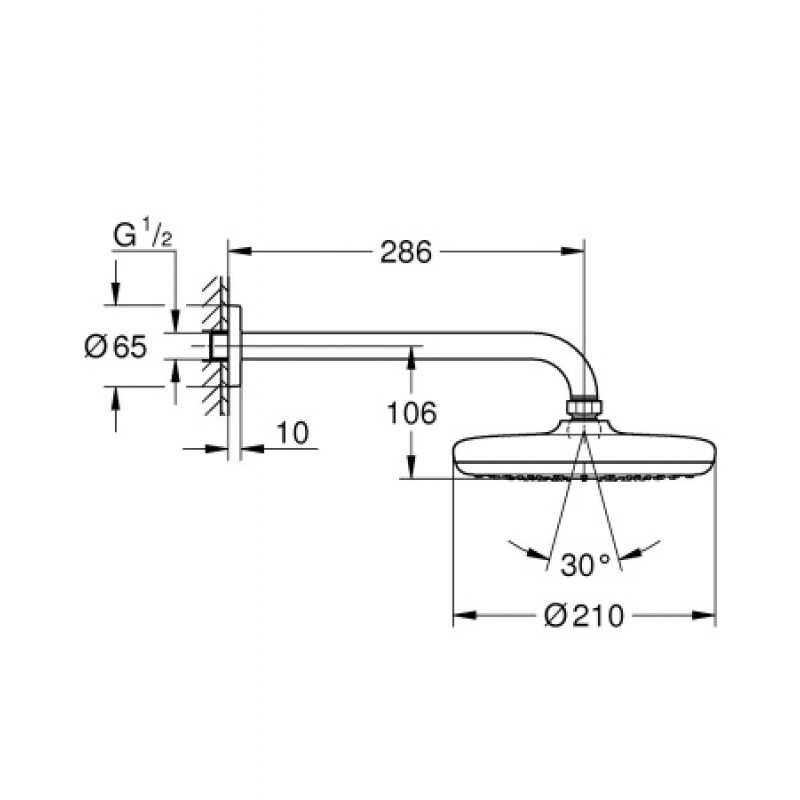 Верхний душ Grohe Tempesta 210 26411000
