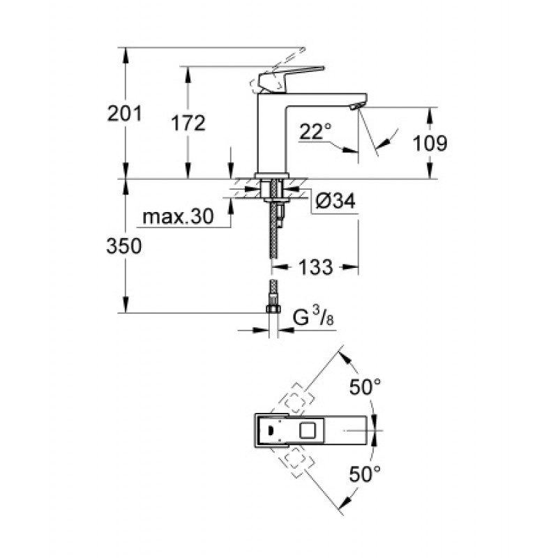 Смеситель для раковины Grohe Eurocube M 23446000