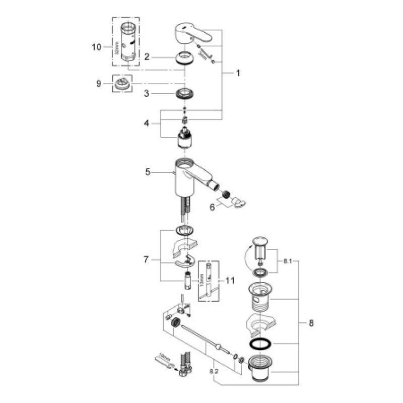 Смеситель для биде Grohe Eurostyle Cosmopolitan 33565002