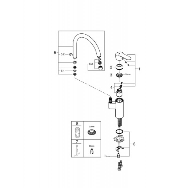 Смеситель для кухни Grohe Eurostyle Cosmopolitan 30221002