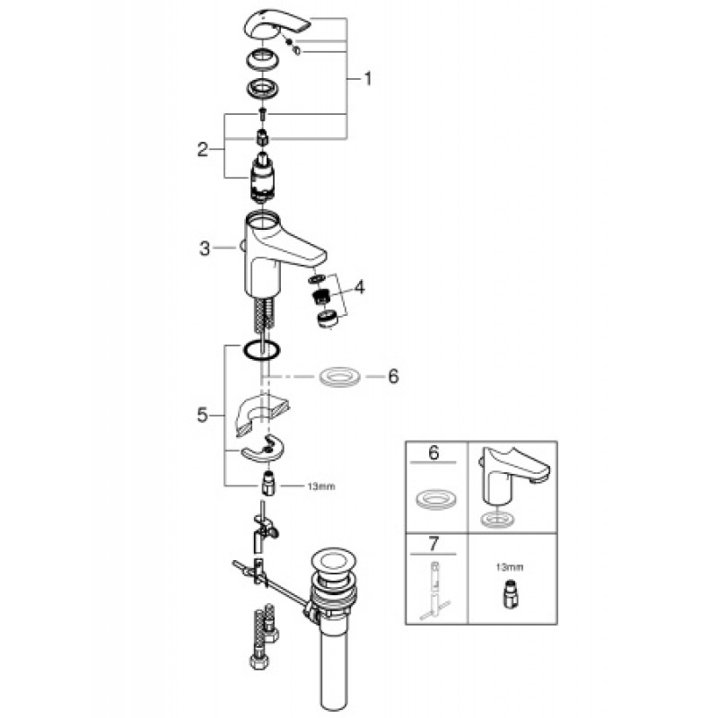 Смеситель для раковины Grohe BauCurve 32805000