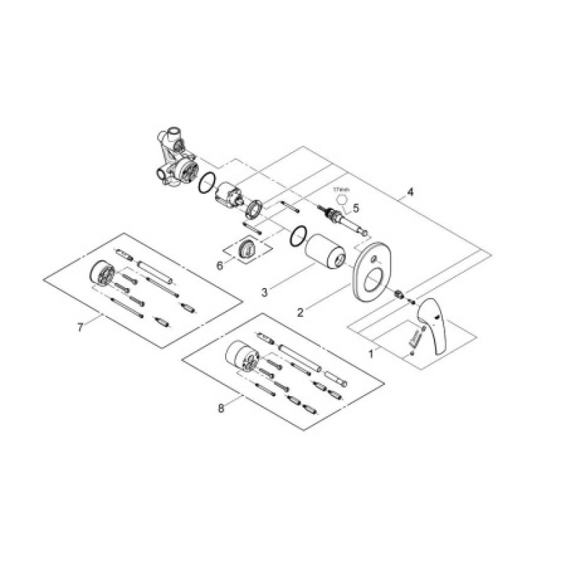 Смеситель скрытого монтажа Grohe BauCurve 29043000