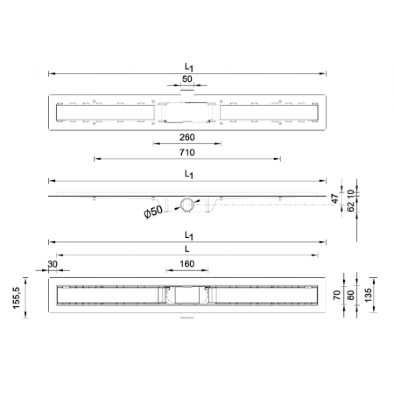 Душовий канал Styron Медіум STY-M-80
